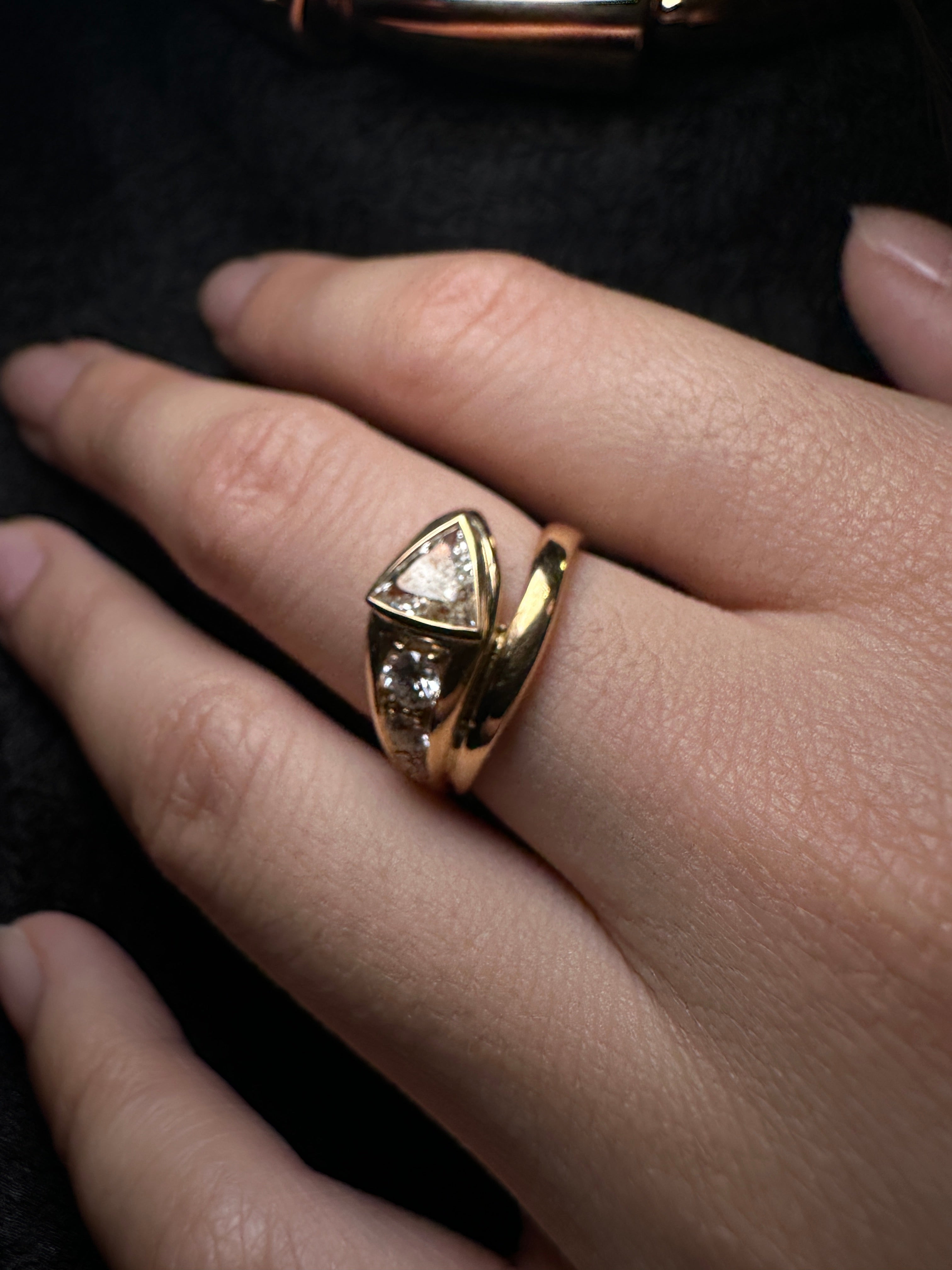 Diamond snake ring