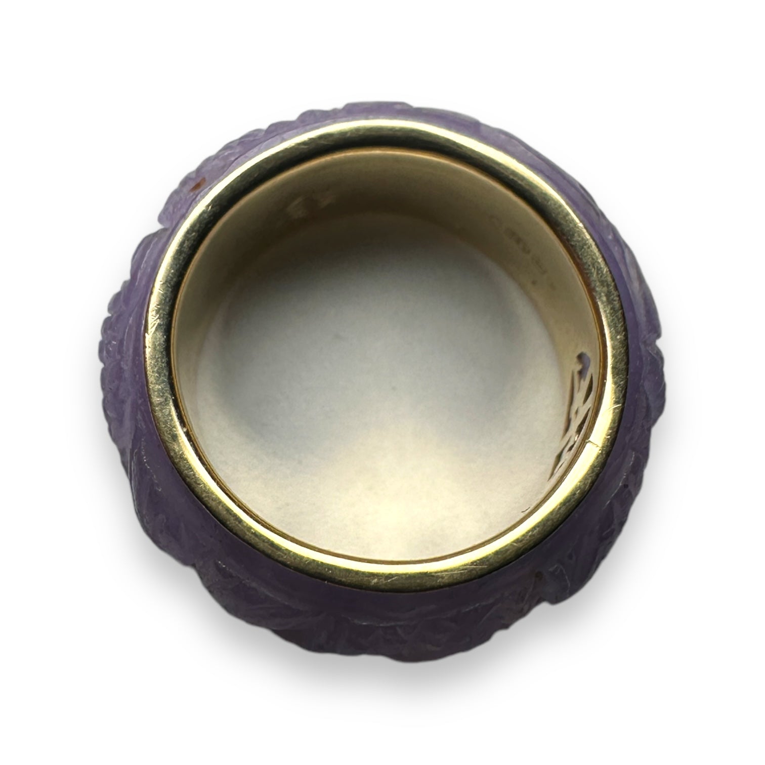Jade and gold ring