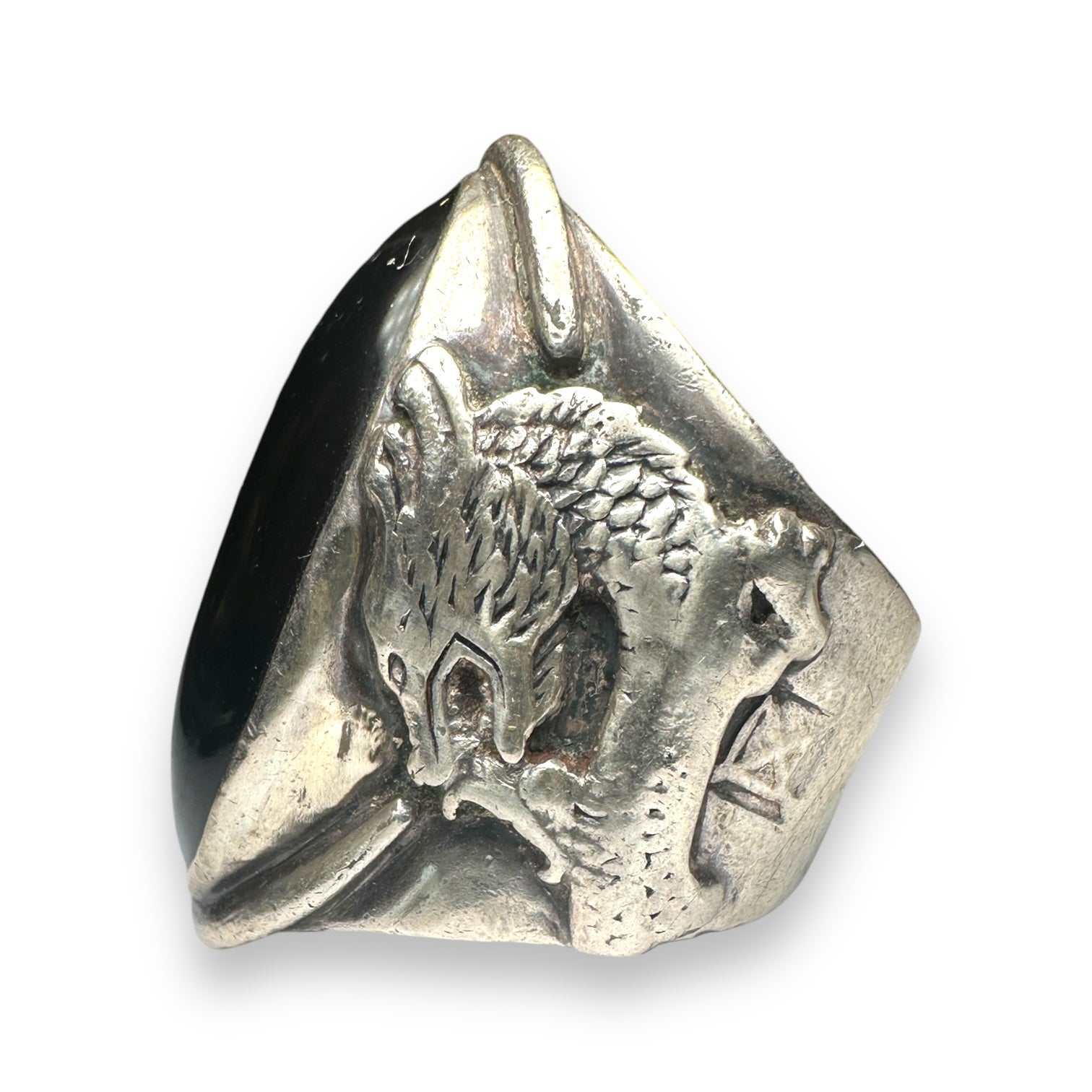 Agate silver ring