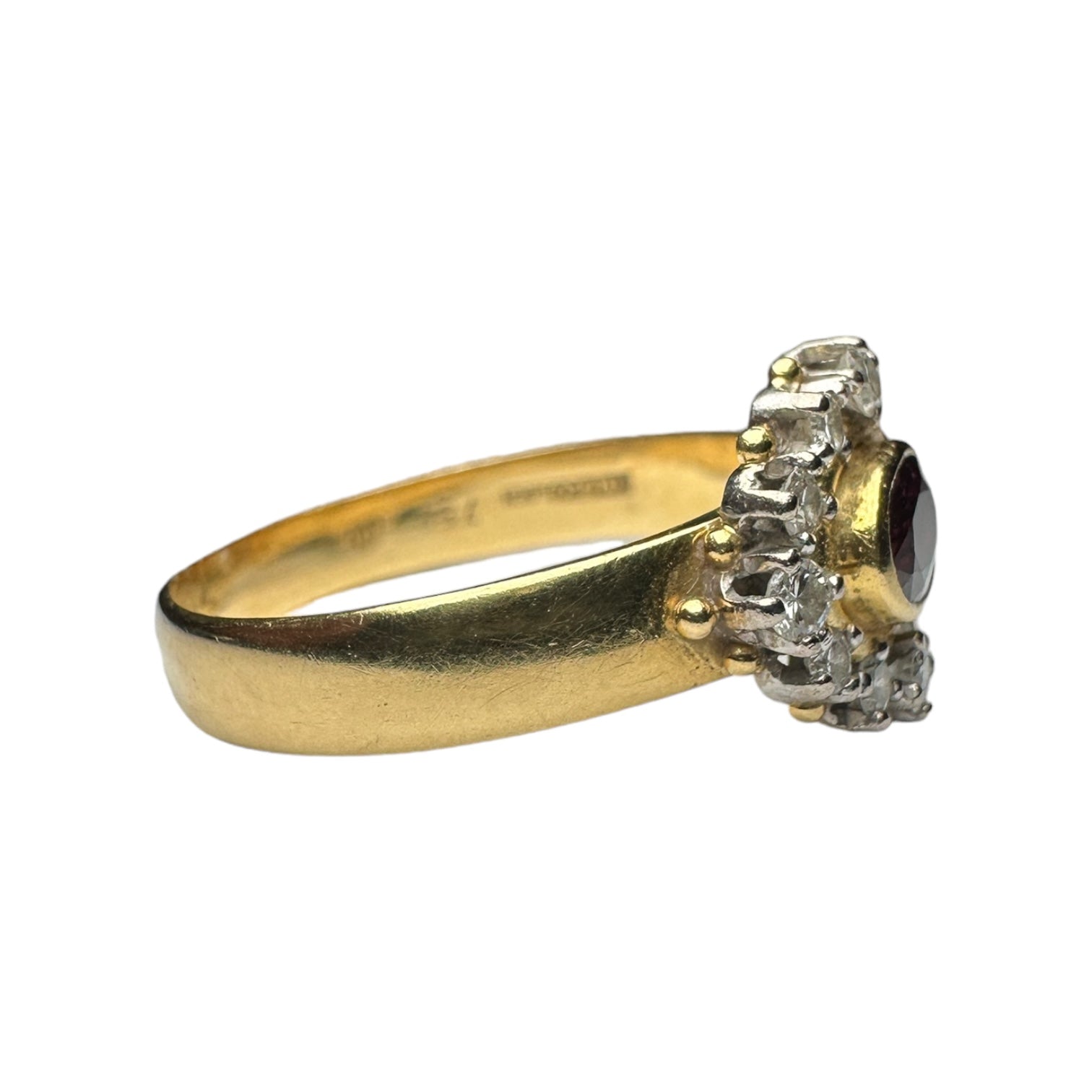 Ruby and diamond engagement ring