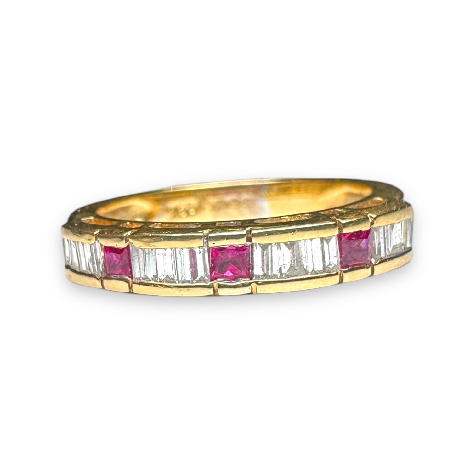 Ruby and diamond engagement ring