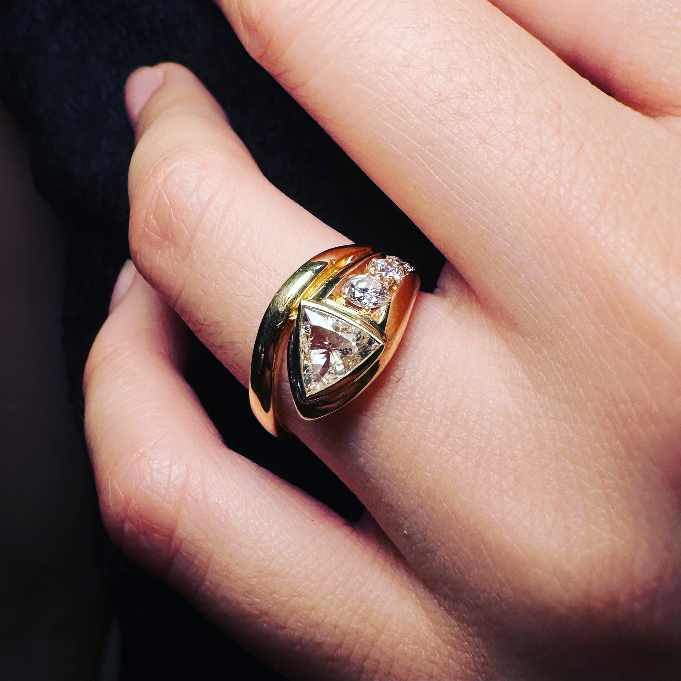 Diamond snake ring