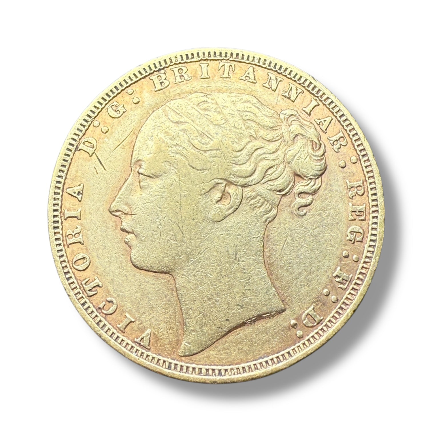 1871 Gold Sovereign – Queen Victoria Young Head, St George Reverse