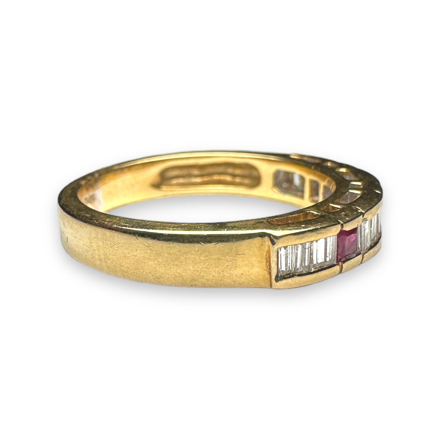 Ruby and diamond engagement ring