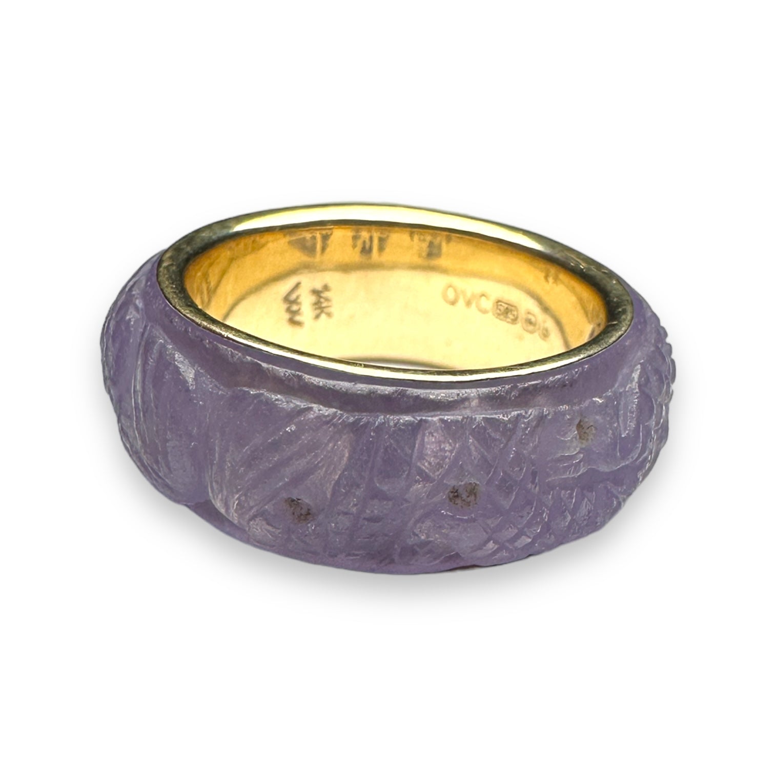 Jade and gold ring
