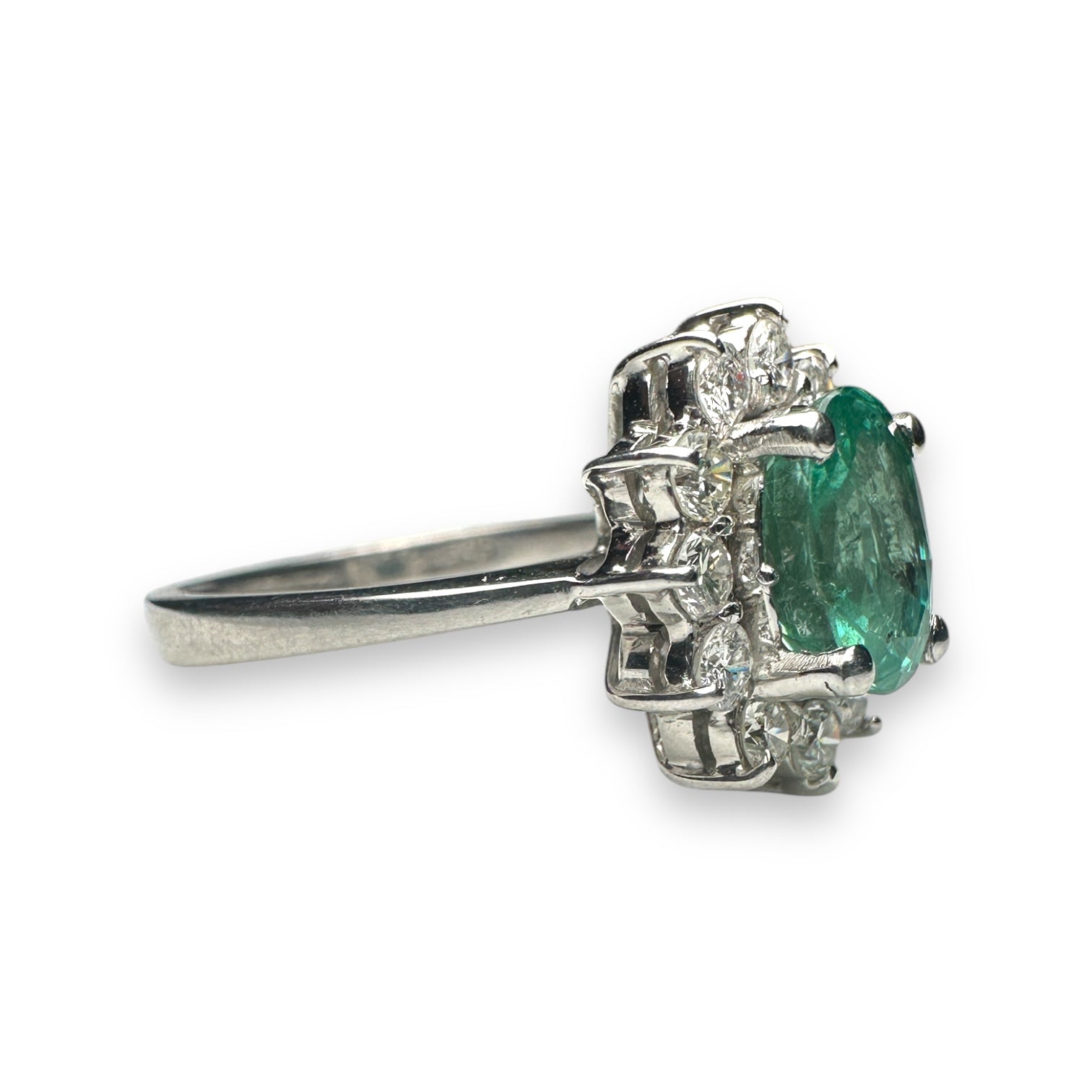 Emerald and diamond ring