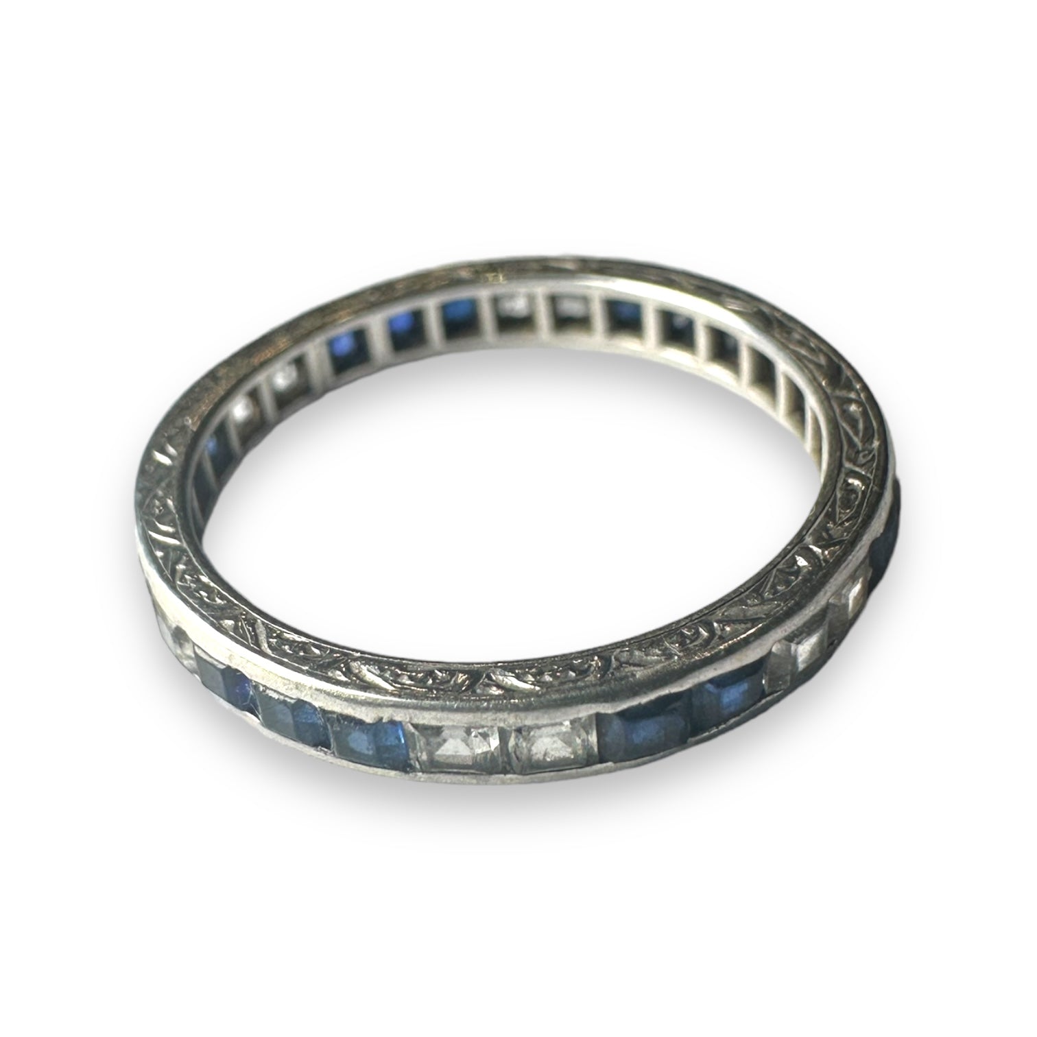 Sapphire eternity engagement ring