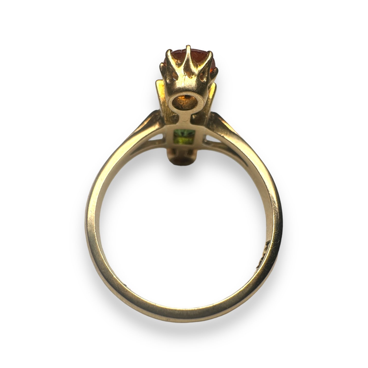 Green zircon and garnet ring