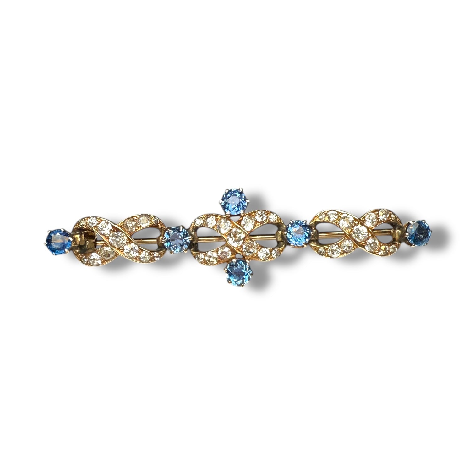 Victorian brooch with sapphires and diamonds