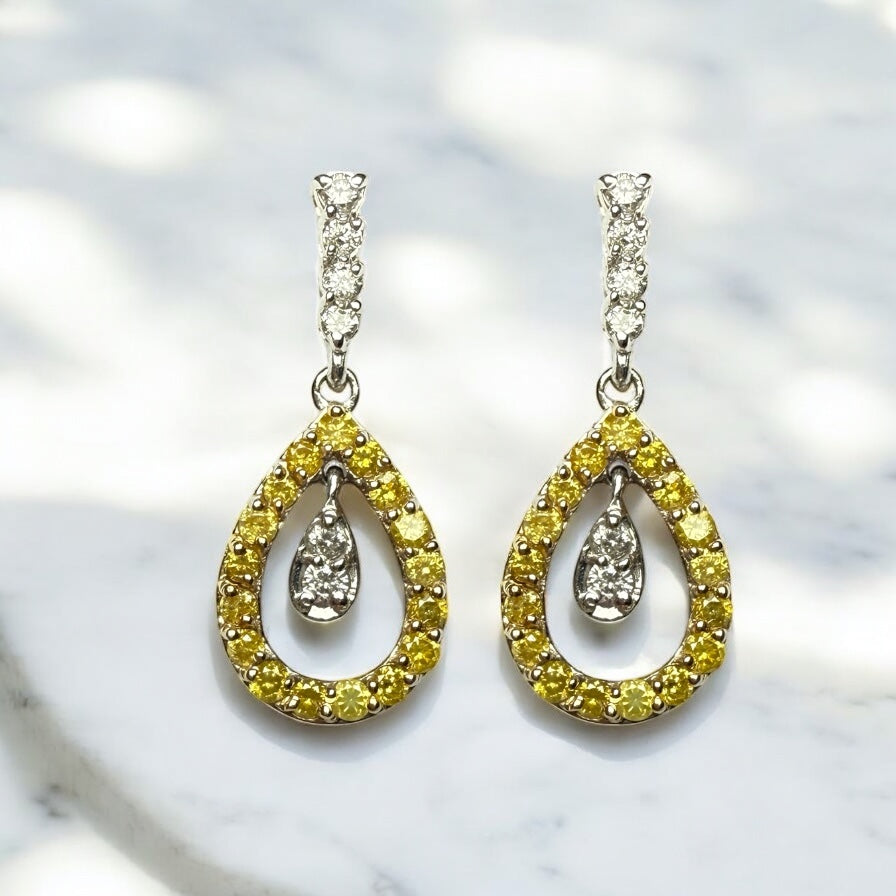 14k gold Diamond drop earring