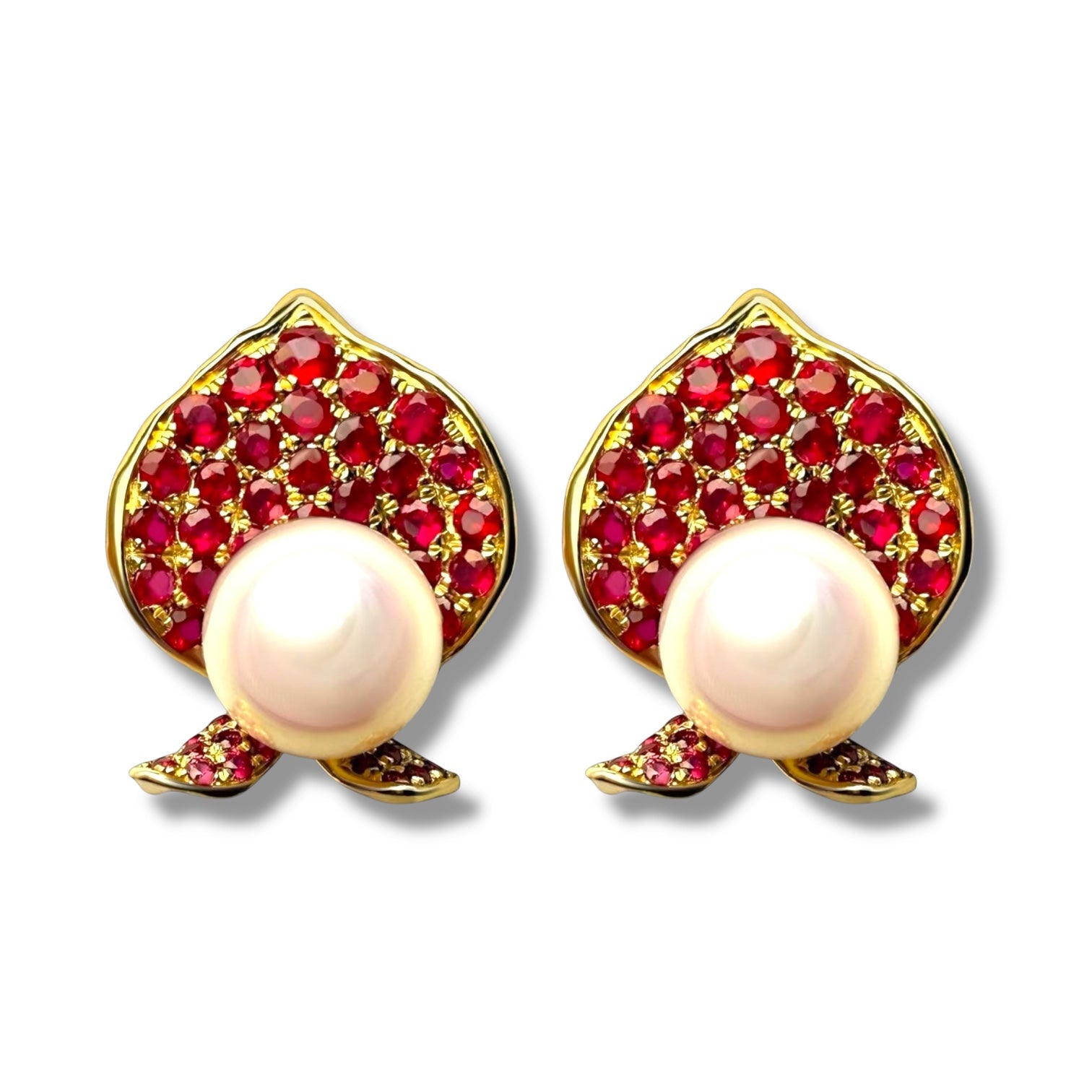 Ruby & Pearl 18K Yellow
Gold Earrings
