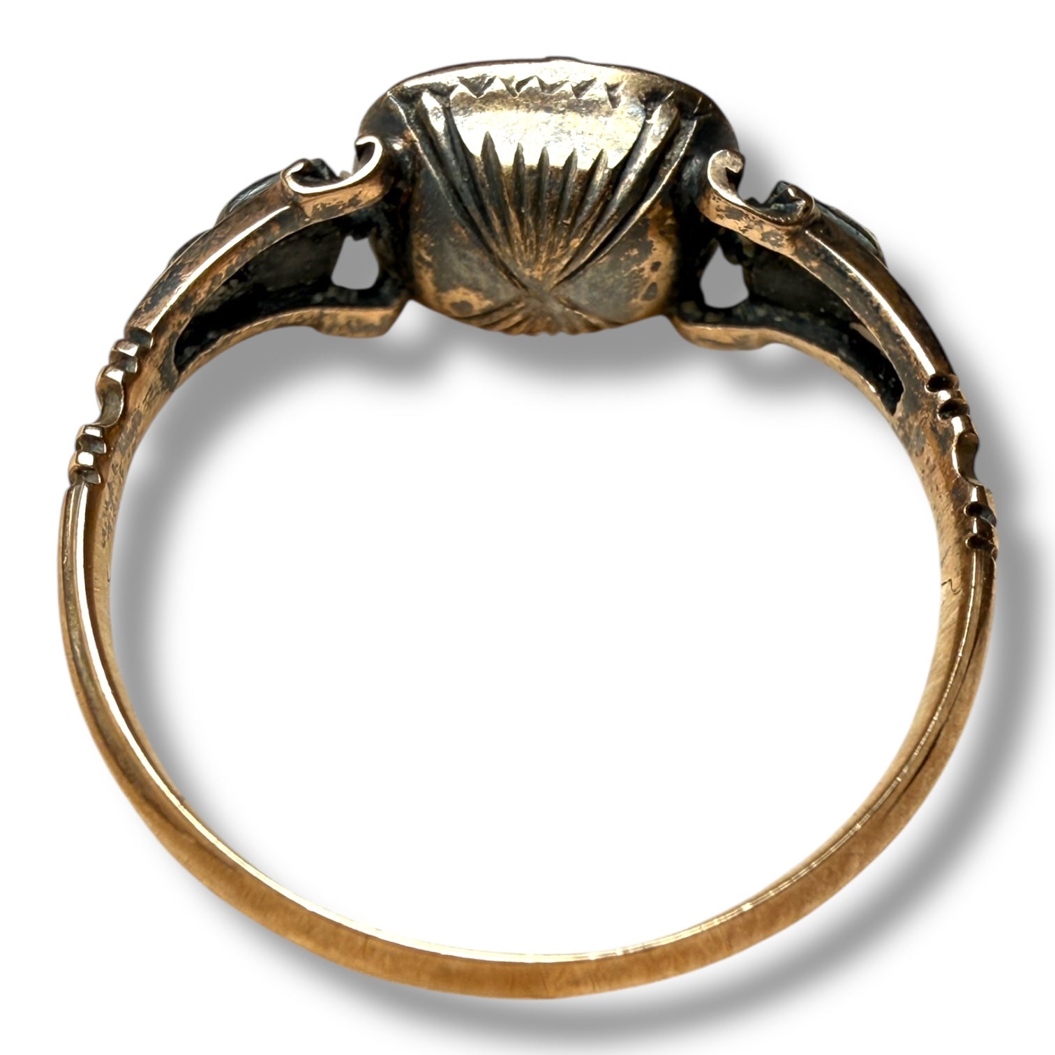 Georgian Rock Crystal and Diamond Ring in 15ct Gold – Size O½ UK (2.2 g)
