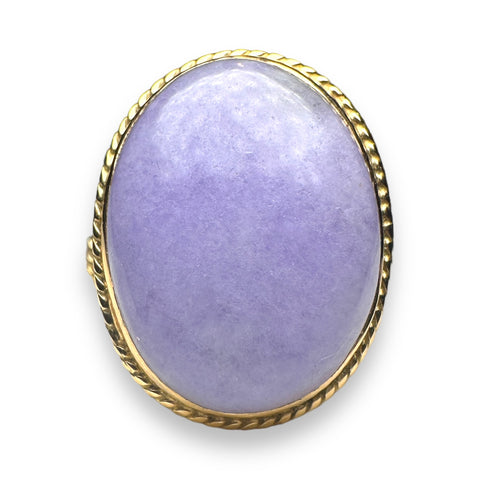 Natural purple Jade gold ring