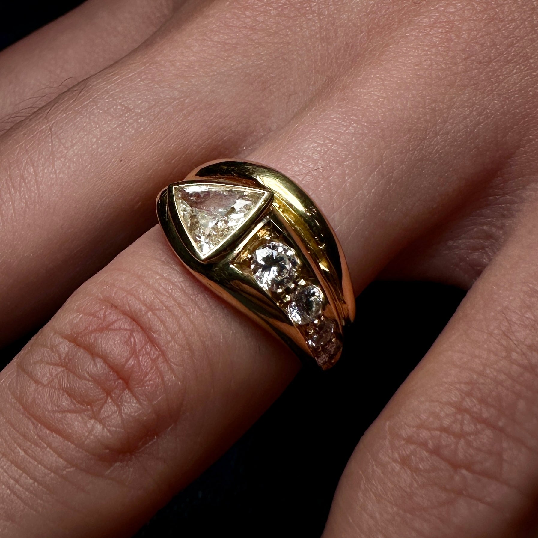 Diamond snake ring
