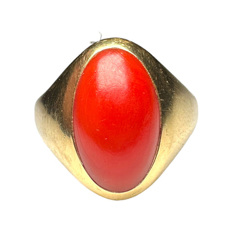 Coral signet ring