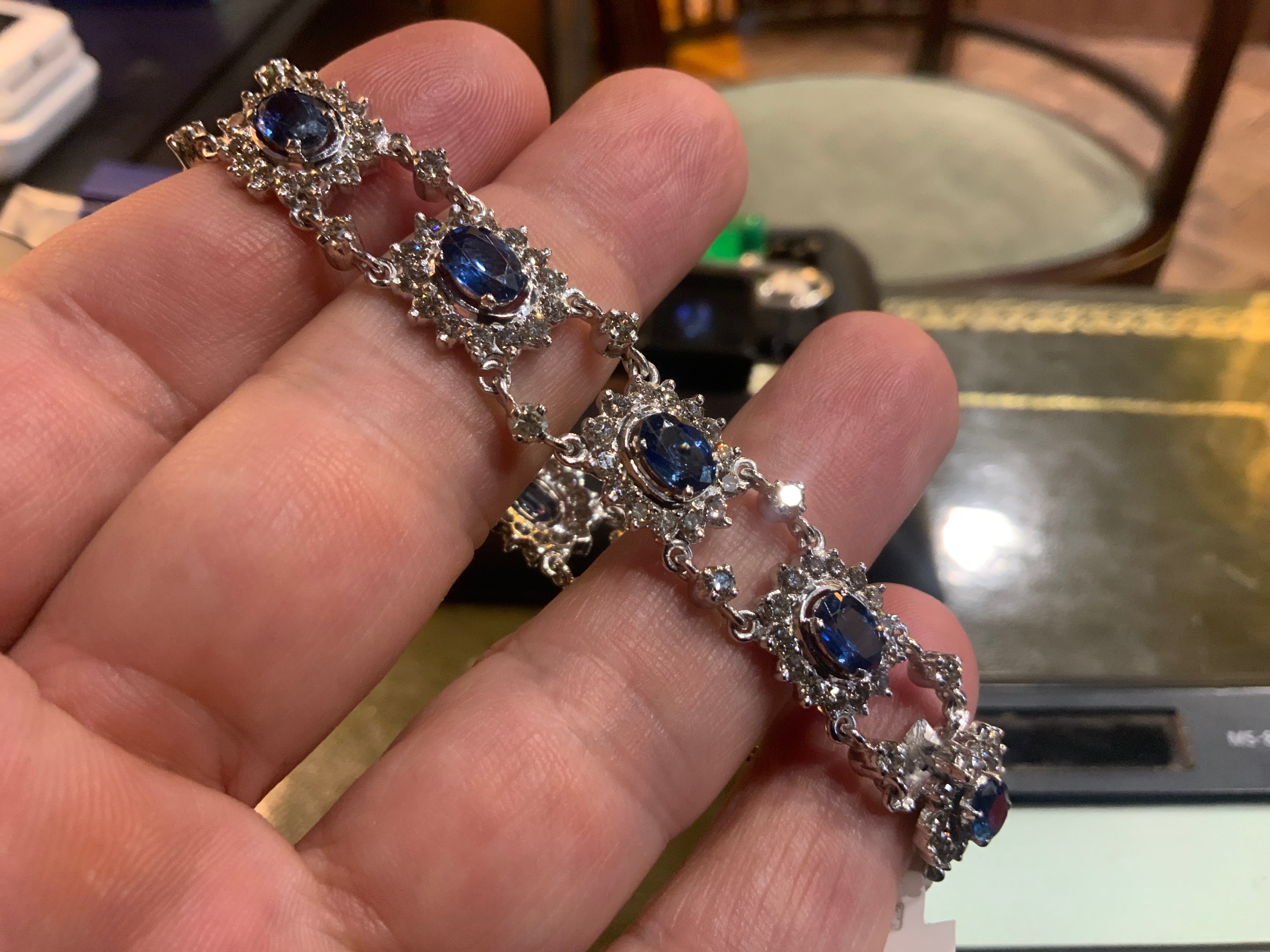 Sapphire and diamond bracelet