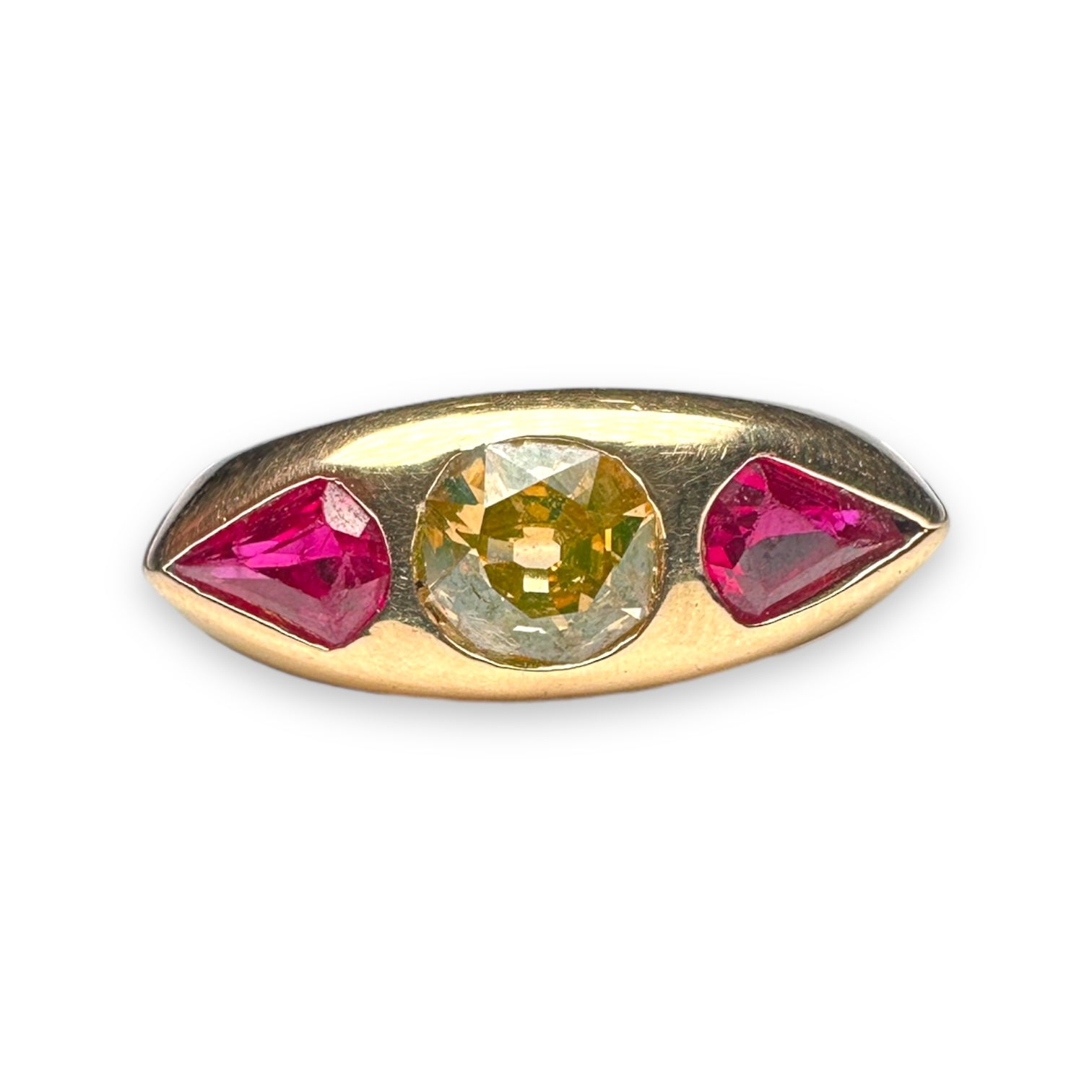 Yellow diamond gold ring
