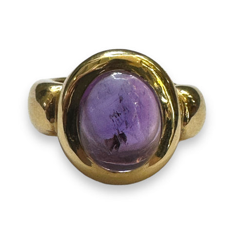 Amethyst gold ring