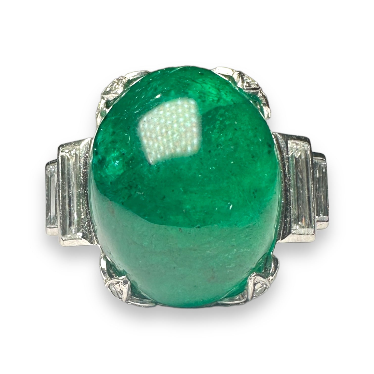 Emerald and diamond ring