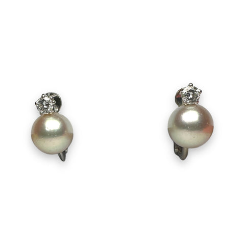 Pearl and diamond earring