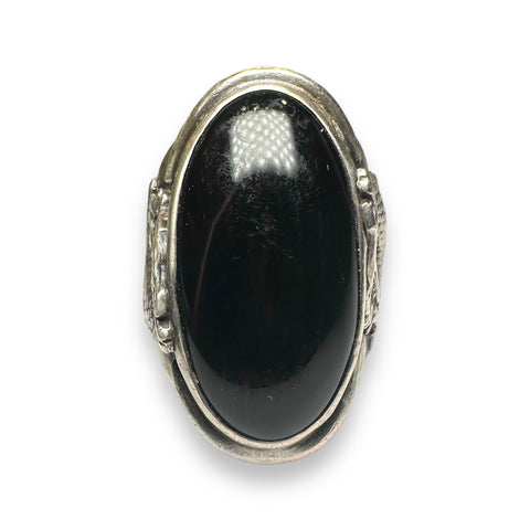 Agate silver ring