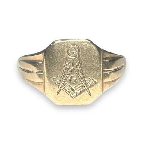 Masonic signet ring in 9 ct gold