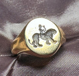 Gold plated silver signet ring