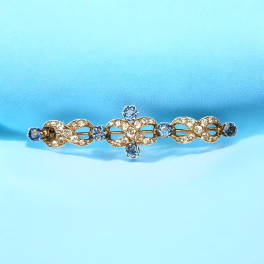 Victorian brooch with sapphires and diamonds