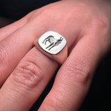 Donkey silver signet ring