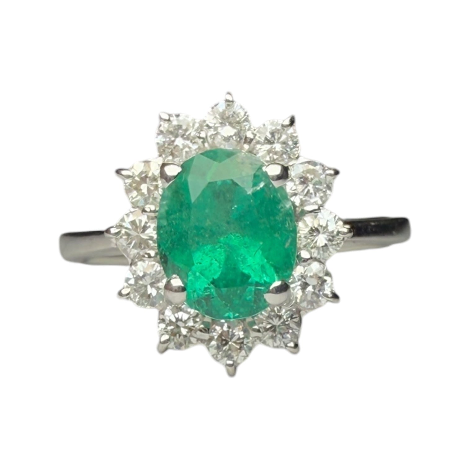 Emerald and diamond ring
