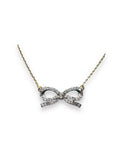 Elegant 9-Carat Gold Diamond Bow Pendant Necklace