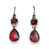 Garnet gold earring