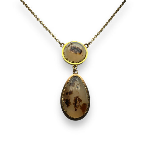 Agate  gold neckless