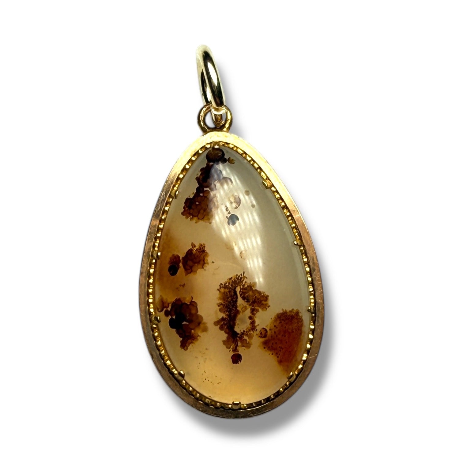 9k gold agate  pendant