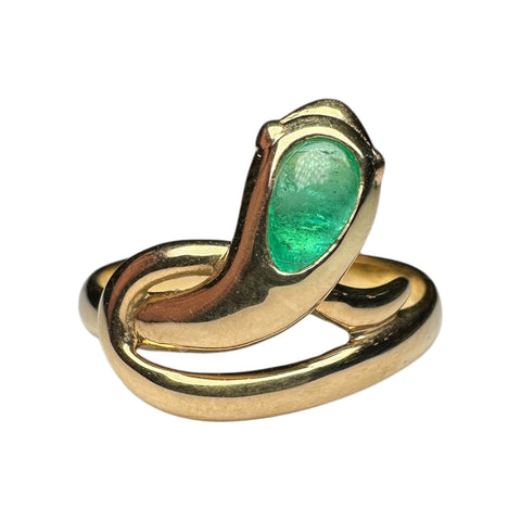 18k Snake emerald ring