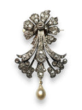 Diamond and pearl brooch