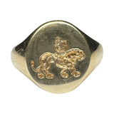 Gold plated silver signet ring