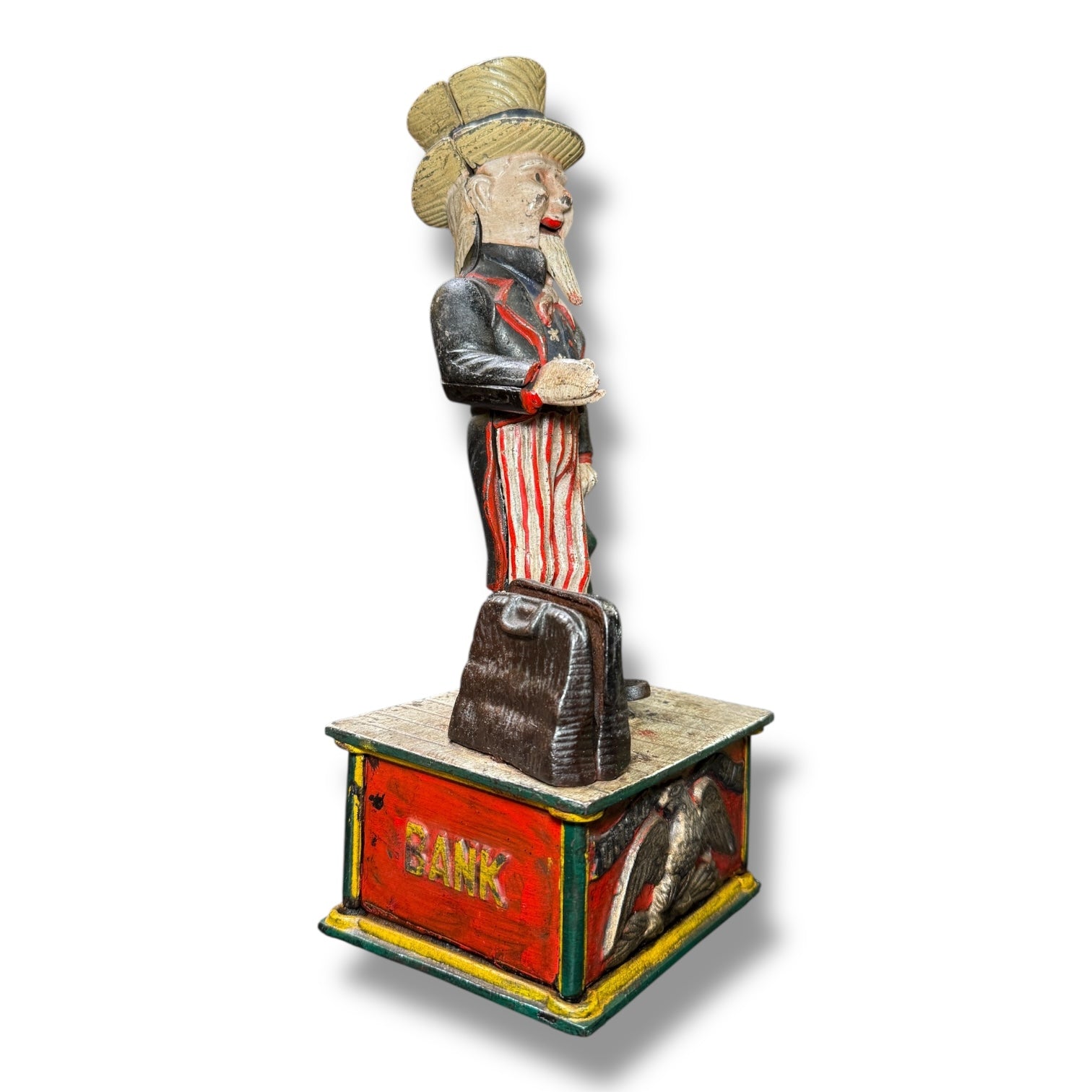 Antique Uncle Sam Mechanical Coin Bank 