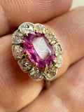 Pink natural Burma sapphire diamond ring
