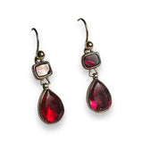 Garnet gold earring