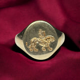 Gold plated silver signet ring
