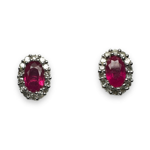 Ruby and diamond earring