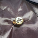 Gold plated silver signet ring