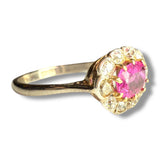 Pink natural Burma sapphire diamond ring
