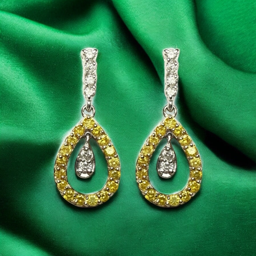 14k gold Diamond drop earring