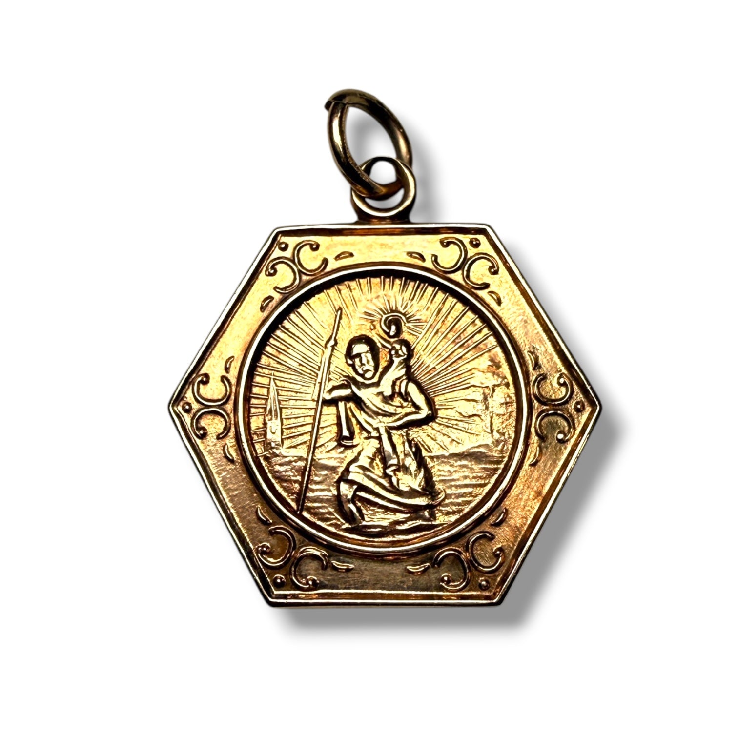9k Gold St. Christopher Pendant – 2.7g