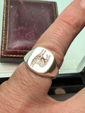 Donkey silver signet ring