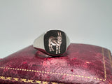 Donkey silver signet ring