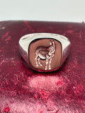 Donkey silver signet ring