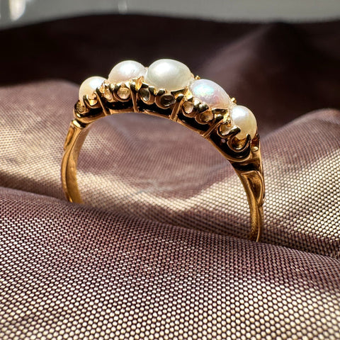 Unique Pearl Ring Index Finger Ring Fashion Pearl Stackable Joint Ring Hoop  Rings 4pcs For Women And Girls